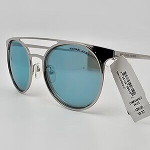 Michael Kors MK1030 113725 Grayton Silver Frame Teal Mirror Aviator Sunglasses